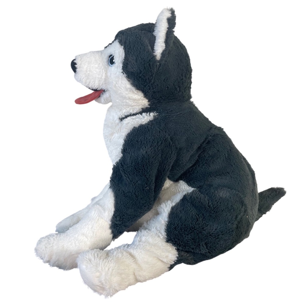 IKEA Livlig Siberian Husky Dog Plush Large 22.5 In Gray White Stuffed Animal Toy